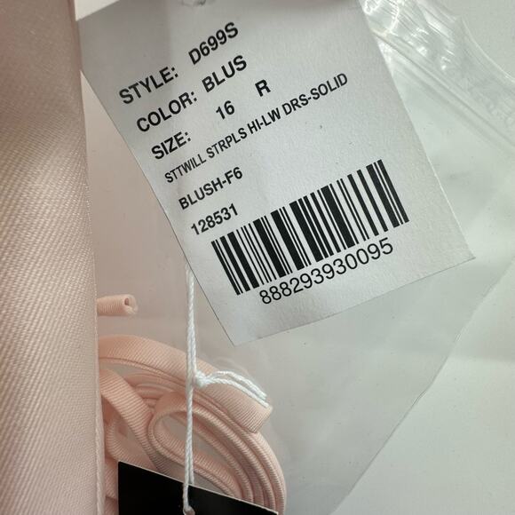 Alfred Sung D699S Strapless Pleated High/Low Sateen Twill Gown Blush Size 16 NWT - Picture 11 of 12